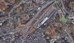 羽沢横浜国大新駅の新駅付近の航空写真